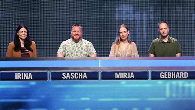Bild: ARD Die Kandidat:innen: Irina Kirova, Sascha Michels, Mirja Gabbert und Gebhard Scholten.