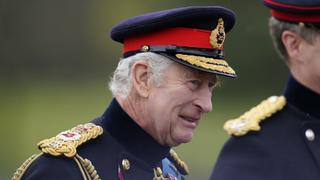 King Charles III arrives for the 200th Sovereign's Parade at the Royal Military Academy Sandhurst (RMAS) in Camberley, Surrey. Picture date: Friday April 14, 2023.