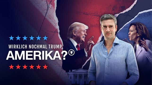 Das Keyvisual zur Dokumentation "Wirklich nochmal Trump, Amerika?" mit Ingo Zamperoni.