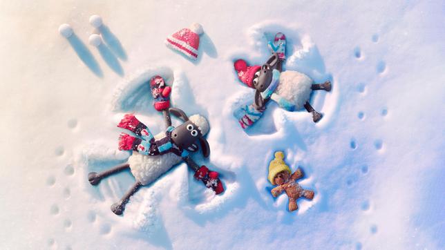 Shaun, Timmy und Teddy im Schnee.