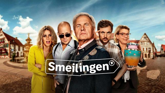 Sketch-Comedy im neuen Format: Smeilingen ist das garantiert komischste Dorf Deutschlands. Hier mimen 17 Top-Stars in sechs Folgen die eigenwillig-liebenswerten Bewohner, darunter Uwe Ochsenknecht (Mitte), Michelle Hunziker (li.), Heino Ferch (2.v.li.), Phil Laude (2.v.re.) und Mirja Boes (re.).