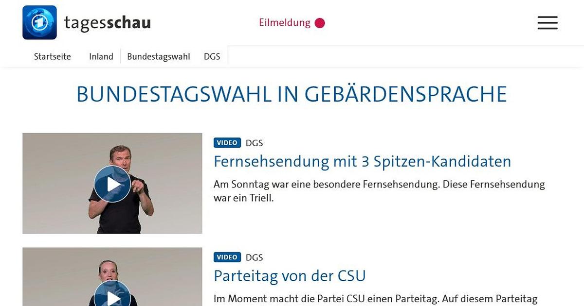 Tagesschau.de Bietet Informationen Zur Bundestagswahl Jetzt Auch ...