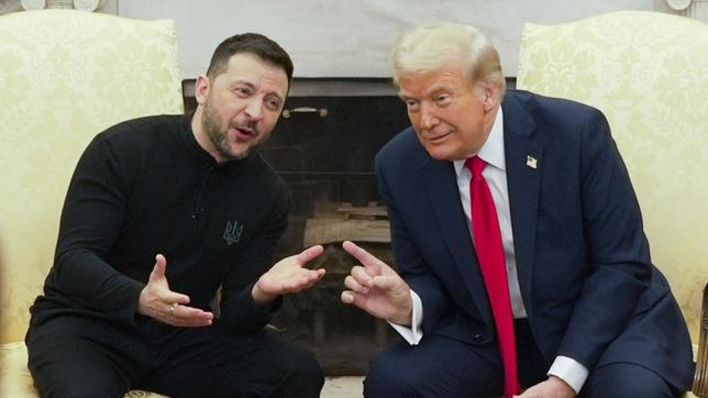 US-Präsident Donald Trump und der ukrainische Präsident Wolodymyr Selenskyj im Oval Office des Weißen Hauses. 