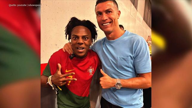 "ishowspeed" traf sein großes Idol Christiano Ronaldo. 
