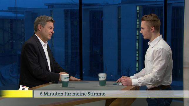 Bundeswirtschaftsminister Robert Habeck, Bündnis 90/Die Grünen, Arno Schacht, Schüler, 6 Minuten für meine Stimme