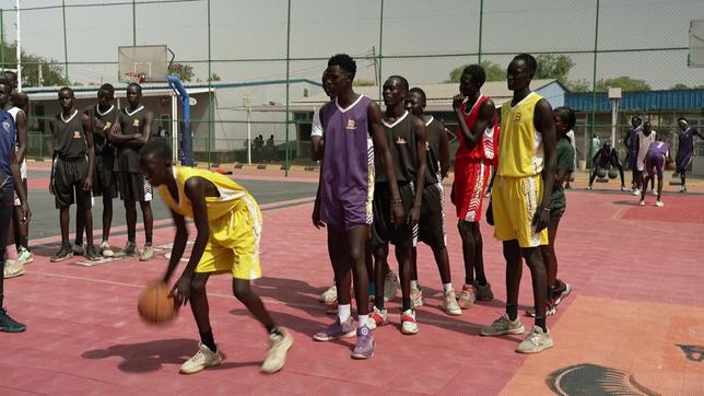 Basketballer beim Training