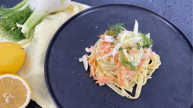 Lachs-Tagliatelle mit Zitronensauce