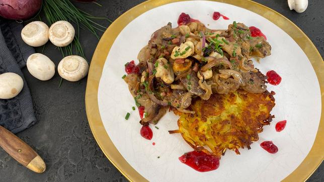 Reh-Geschnetzeltes mit Rösti