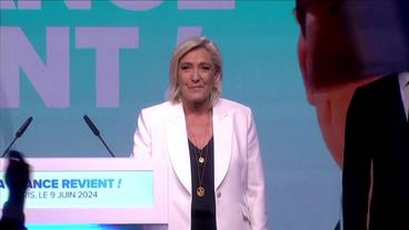 Die französische Politikerin der Partei Rassemblement National: Marine Le Pen 