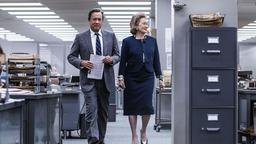 Verlegerin „Kay“ Graham (Meryl Streep) und Chefredakteur Ben Bradlee (Tom Hanks) gehen ein hohes Risiko ein.