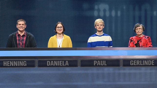 Die Kandidat:innen der Sendung:  Henning Bartuschat, Daniela Daus, Paul Jack und Gerlinde Menke.