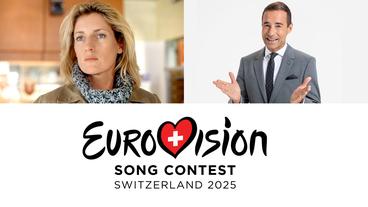 Maria Furtwängler (o.l.), Kai Pflaume (o.r.), Eurovision Song Contest 2025 (unten)