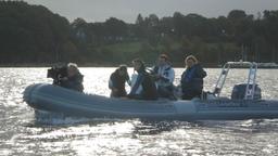 Das Kamerateam im Schlauchboot